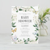 Een kleine vlinderbloemige Waterverf Baby shower Kaart (Staand voorkant)