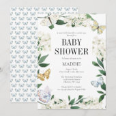 Een kleine vlinderbloemige Waterverf Baby shower Kaart (Voorkant / Achterkant)