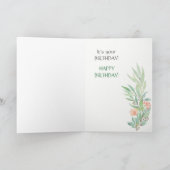 Een kleine vogel vertelde me Bunny Birthday Kaart (Binnen)