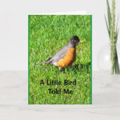Een kleine vogel vertelde me dat het jouw verjaard kaart (Voorkant)