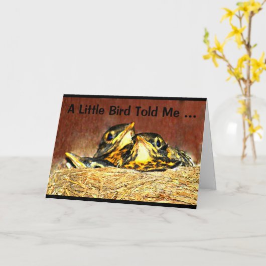 Een kleine vogel vertelde me dat het jouw verjaard kaart (Gele Bloem)