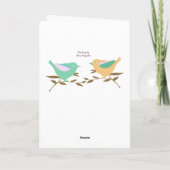 Een kleine vogel vertelde me ... felicitaties kaart (Achterkant)