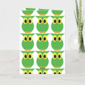 Een kleine vogel vertelde me Green Owls Happy Birt Folie Wenskaart (Achterkant)