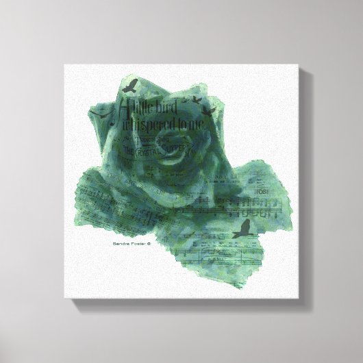 Een kleine vogel vertelde me Roos Canvas Afdruk (Voorkant)
