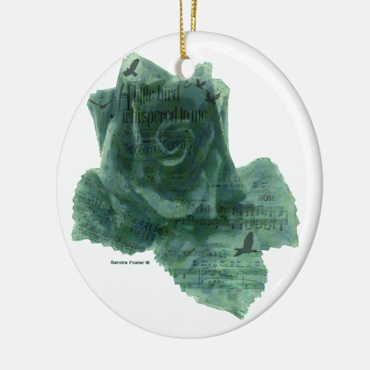 Een kleine vogel vertelde me Roos Keramisch Ornament (Links)