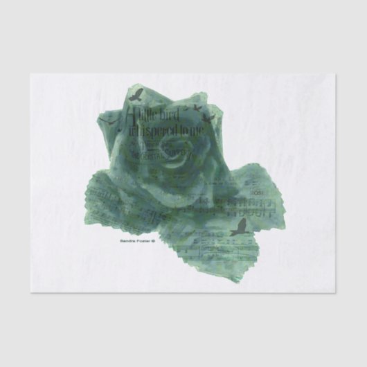 Een kleine vogel vertelde me Roos Tissuepapier (Voorkant)