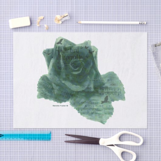Een kleine vogel vertelde me Roos Tissuepapier (Craft)