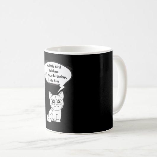 Een kleine vogel zei me dat het jouw verjaardag is koffiemok (Voorkant rechts)
