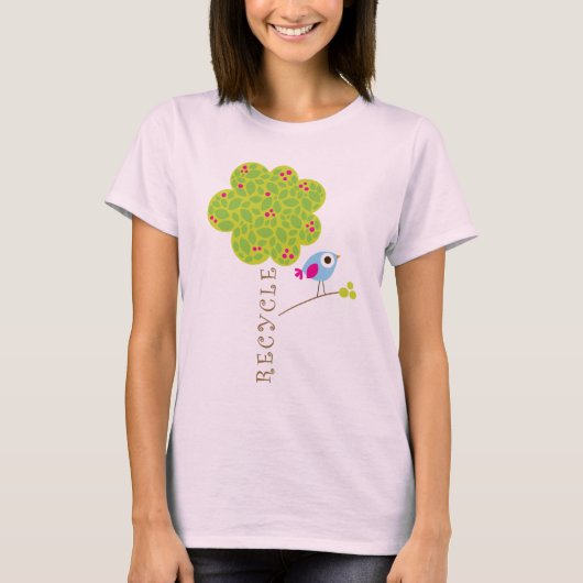 Een kleine vogel zei me dat ik moest recyclen t-shirt (Voorkant)
