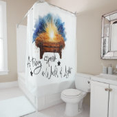 Een kleine vonk in een wereld van Lichtkribbe Kers Douchegordijn (In situ)