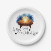 Een kleine vonk in een wereld van Lichtkribbe Kers Papieren Bordje (Voorkant)