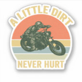 Een kleine vuil doet nooit een hurt Funny Motocros Sticker (Voorkant)