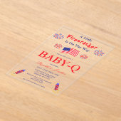 Een kleine vuurwerker is onderweg Baby-Q Acryl Uitnodigingen (Laagn)