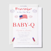 Een kleine vuurwerker is onderweg Baby-Q Vellum Uitnodigingen (Offset)
