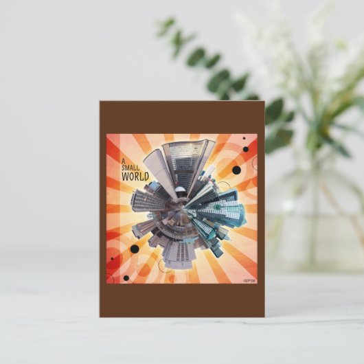 Een kleine wereld briefkaart (Staand voorkant)