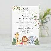 Een kleine WIld One is onderweg naar Safari Animal Kaart (Staand voorkant)