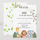 Een kleine WIld One is onderweg naar Safari Animal Kaart (Voorkant / Achterkant)