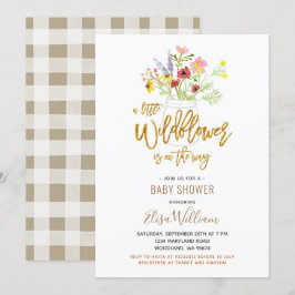 Een kleine Wildbloem is onderweg naar Baby shower  Kaart