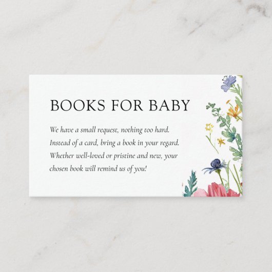 Een kleine Wilde Baby shower Boeken voor Baby Informatiekaartje (Voorkant)