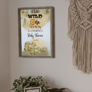 Een kleine wilde Beren Woodland Baby shower Poster