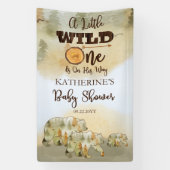 Een kleine wilde Beren Woodland Baby shower Spandoek (Verticaal)