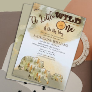 Een kleine Wilde Beren Woodland Boy Baby shower Kaart