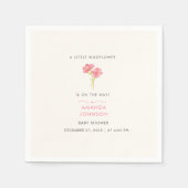 Een kleine wilde bloem baby in bloei baby shower servet (Voorkant)