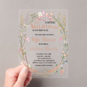 Een kleine wilde bloem baby meisje douche acryl uitnodigingen (Insitu (Draagbaar))