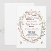 Een kleine wilde bloem baby meisje douche kaart (Voorkant / Achterkant)