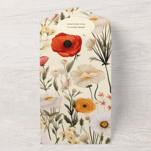 Een Kleine Wilde Bloem Baby Shower All In One Uitnodiging (Buitenkant)