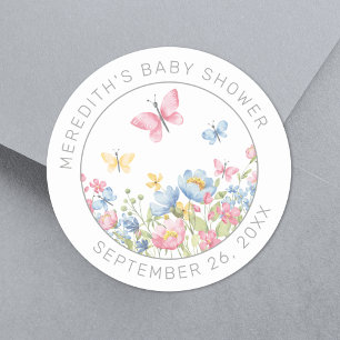 Een Kleine Wilde Bloem Baby Shower Ronde Sticker