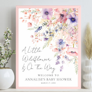 Een Kleine Wilde Bloem Bloemen Baby Shower Welkom Poster