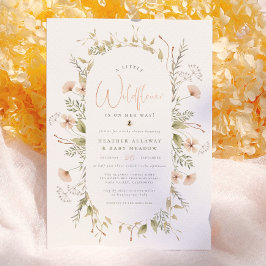 Een Kleine Wilde Bloem Boho Bij Meisje Baby Shower Kaart