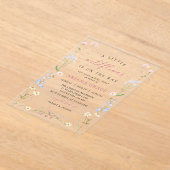 Een Kleine Wilde Bloem Boho Meisje Baby Shower Acryl Uitnodigingen (Laagn)