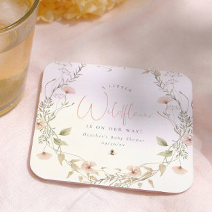 Een Kleine Wilde Bloem Boho Meisje Baby Shower Kartonnen Onderzetters