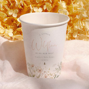 Een Kleine Wilde Bloem Boho Meisje Baby Shower Papieren Bekers