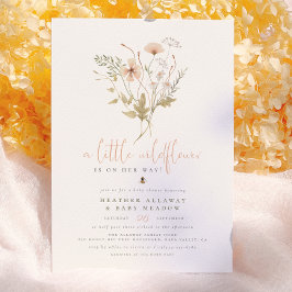 Een Kleine Wilde Bloem Boho Natuur Thema Baby Show Kaart