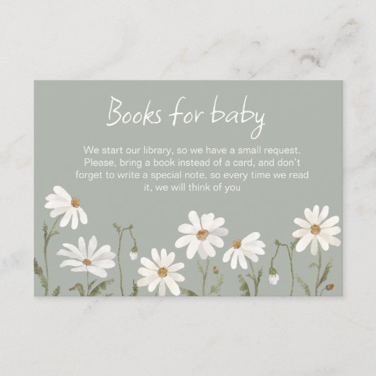 Een kleine wilde bloem daisy baby shower kaart (Voorkant)