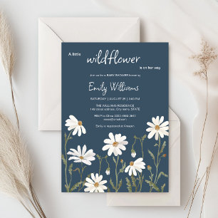 Een kleine wilde bloem daisy baby shower uitnodigi kaart