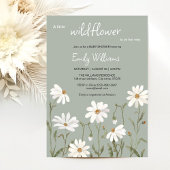 Een kleine wilde bloem daisy baby shower uitnodigi kaart