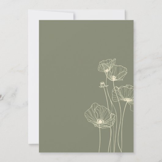 Een Kleine Wilde Bloem Elegante Salie Groene Baby  Kaart (Achterkant)