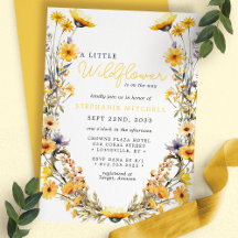 Een Kleine Wilde Bloem Geel Boho Baby Shower