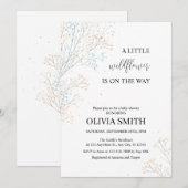 Een kleine wilde bloem is onderweg, Baby shower Kaart (Voorkant / Achterkant)