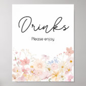 Een kleine wilde bloem is op de weg Drink Poster (Voorkant)