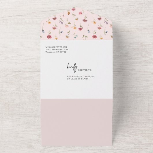 Een Kleine Wilde Bloem Meisje Baby Shower All In One Uitnodiging (Buitenkant)