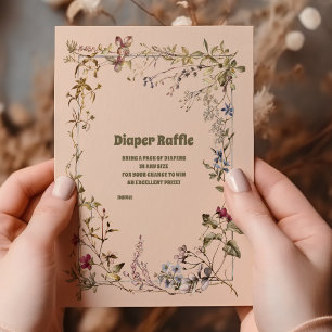 Een Kleine Wilde Bloem Meisje Baby Shower Bijlagek Informatiekaartje