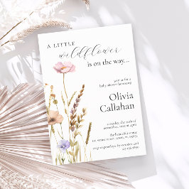 Een kleine wilde bloem meisje Baby shower elegant Kaart