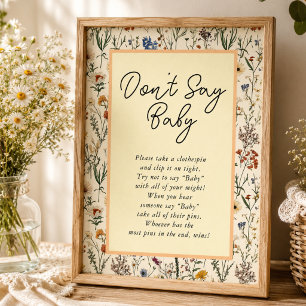 Een Kleine Wilde Bloem Meisje Baby Shower Poster