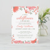 Een Kleine Wilde Bloem Meisje Perzik Baby Shower Kaart (Staand voorkant)