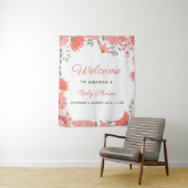 Een Kleine Wilde Bloem Meisje Perzik Baby Shower Wandkleed (In situ)